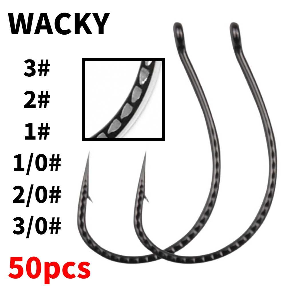 Fishing Hook Offset - 50 adet tuhaf kancalar yüksek karbonlu